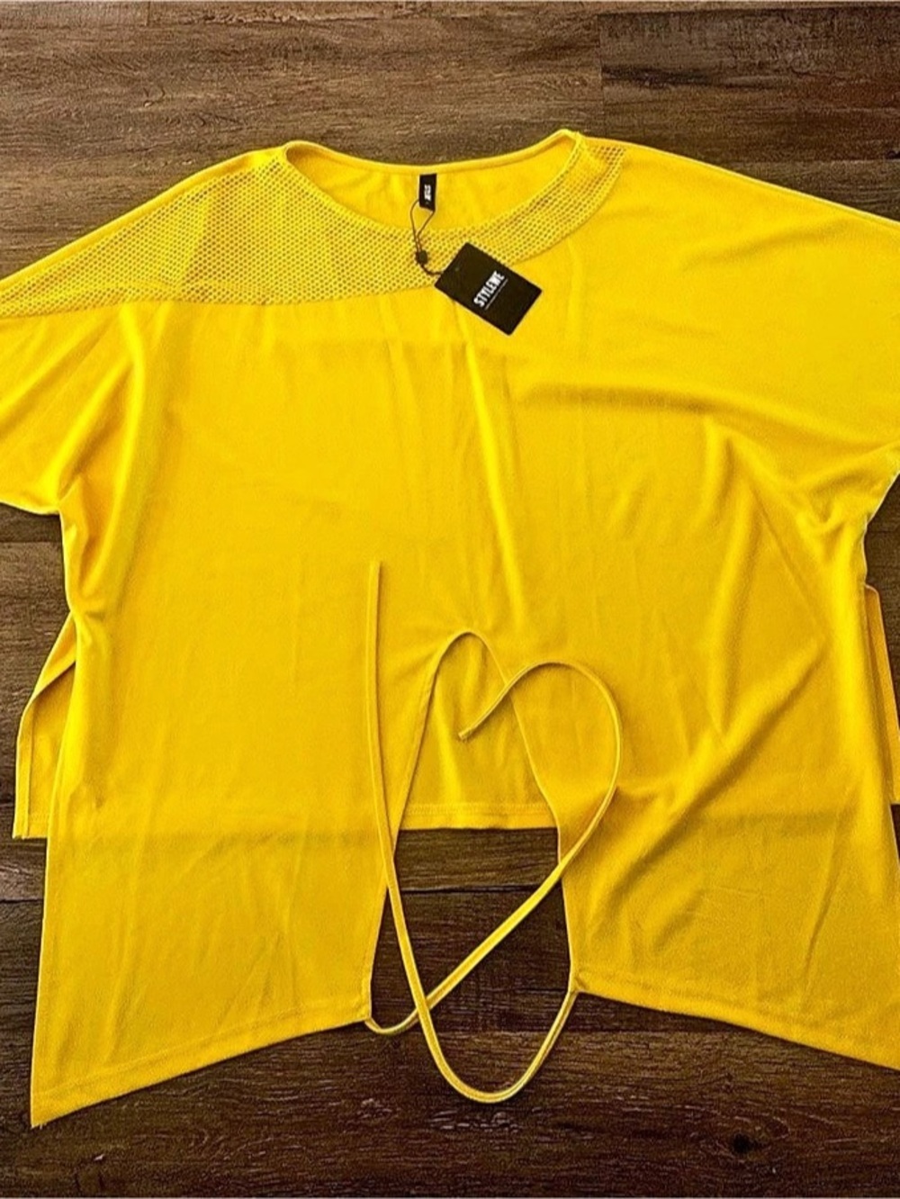 StyleWe Yellow Asymmetrical Tie Tunic NWT
